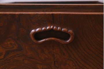 アンティーク雑貨　和製アンティーク　ケヤキ玉杢材　和の風情を堪能する角火鉢(手あぶり、箱火鉢)