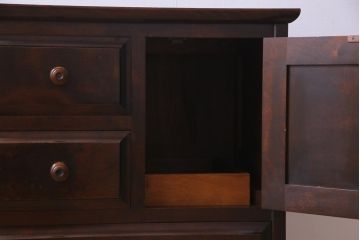 中古　北海道民芸家具　小ぶりなリメイクサイドボード(テレビボード、収納棚)