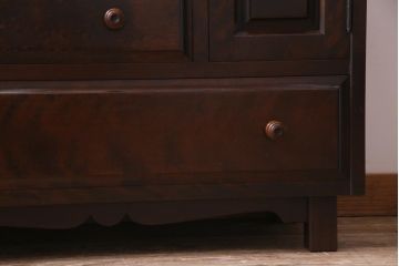 中古　北海道民芸家具　小ぶりなリメイクサイドボード(テレビボード、収納棚)