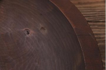 和製アンティーク　古民具　古びた木の風合いが味わい深いこね鉢(ボウル・木鉢)