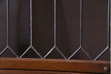アンティーク家具　イギリスアンティーク　オーク材　ステンドグラス入り　5段の最高級品スタッキングブックケース(本箱)