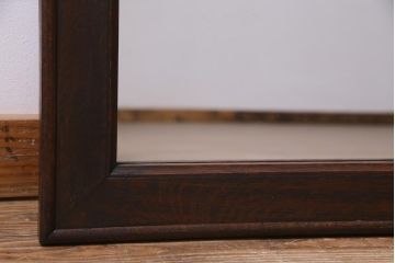 アンティーク雑貨　和製アンティーク　ナラ材　シンプルでクラシカルなミラー(鏡)