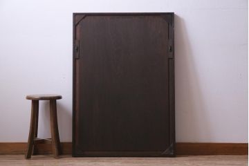 アンティーク雑貨　和製アンティーク　ナラ材　シンプルでクラシカルなミラー(鏡)