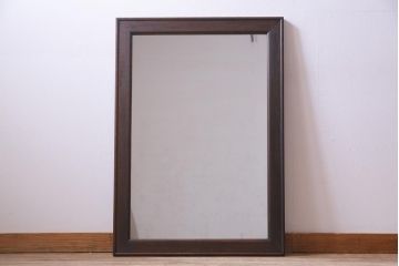 アンティーク雑貨　和製アンティーク　ナラ材　シンプルでクラシカルなミラー(鏡)