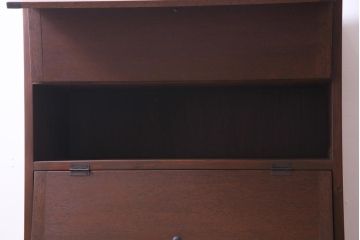アンティーク家具　リメイク品　明治期　古材が味わい深いパタパタ扉の脚付き収納棚(戸棚、下駄箱、キャビネット)