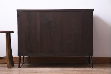 アンティーク家具　和製アンティーク　桐材　シンプルな丸金具のリメイク箪笥ローボード(チェスト、引き出し、和タンス、桐箪笥、桐たんす)