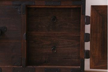 アンティーク家具　和製アンティーク　桐材　古い木の味わい豊かなリメイク箪笥ローボード(チェスト、引き出し、和タンス、桐箪笥、桐たんす)