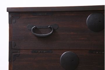 アンティーク家具　和製アンティーク　桐材　古い木の味わい豊かなリメイク箪笥ローボード(チェスト、引き出し、和タンス、桐箪笥、桐たんす)