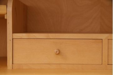 リメイク品　北海道民芸　チェッカーガラスがアクセントのローボード(テレビボード)
