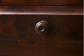 リメイク品　北海道民芸　チェッカーガラスがアクセントのローボード(テレビボード)
