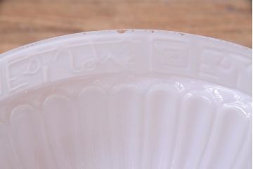 和製アンティーク　陽刻ガラス　幾何学的なデザインのペンダントライト(電笠、天井照明、吊り下げ照明)