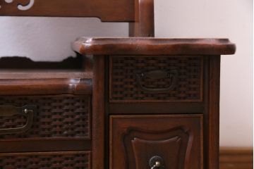 アンティーク家具　和製アンティーク　上手物!凝った意匠が空間を彩る華やかな鏡台