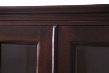 中古　松本民芸家具　洋の雰囲気を感じるA型面取書棚(ブックケース、本箱、キャビネット)(定価約44万7000円)(1)