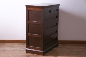 中古　松本民芸家具　503型　直線のデザインが目を引くチェスト(引き出し、衣装箪笥、整理箪笥)(定価約28万円)