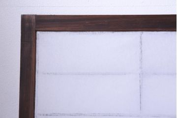 【商談品】昭和期　ガラス入り　小さな障子戸付きの雪見障子(猫間障子、引き戸、擦り上げ障子戸、擦上障子戸、建具)4枚組