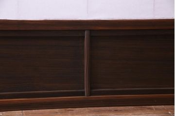 【商談品】昭和期　ガラス入り　小さな障子戸付きの雪見障子(猫間障子、引き戸、擦り上げ障子戸、擦上障子戸、建具)4枚組
