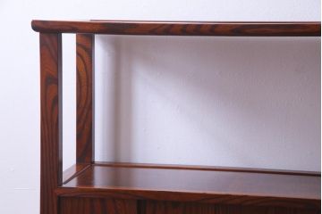 アンティーク家具　昭和期　ケヤキ材　迫力のある杢目が魅力的な朝鮮棚(飾り棚)