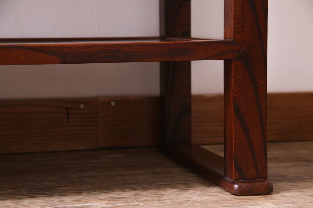 アンティーク家具　昭和期　ケヤキ材　迫力のある杢目が魅力的な朝鮮棚(飾り棚)