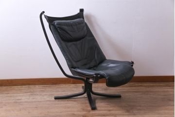 中古　北欧　本革製　ビンテージスタイルにぴったりなvatne社製のファルコンチェア(パーソナルチェア)