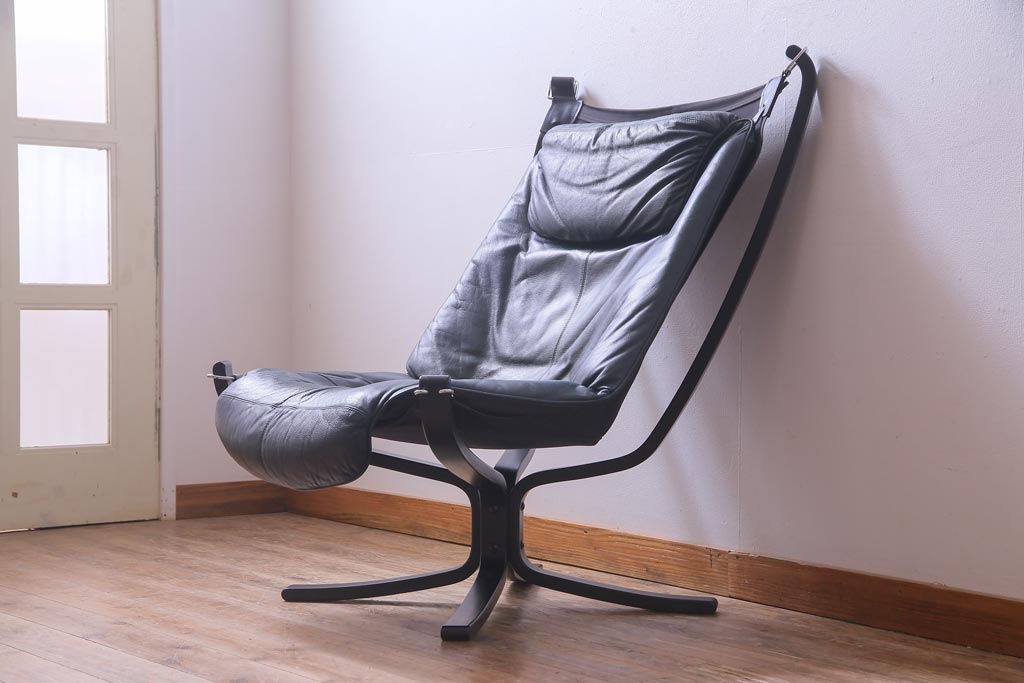 ファルコンチェア（バットネ社）パーソナルチェア＊北欧アンティーク美品 公式】アンティーク家具ラフジュ工房商品詳細ページ中古 北欧 本革製