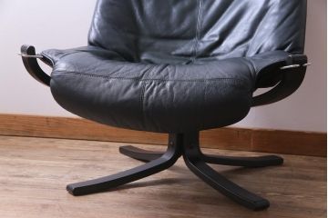 中古　北欧　本革製　ビンテージスタイルにぴったりなvatne社製のファルコンチェア(パーソナルチェア)