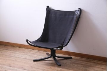 中古　北欧　本革製　ビンテージスタイルにぴったりなvatne社製のファルコンチェア(パーソナルチェア)