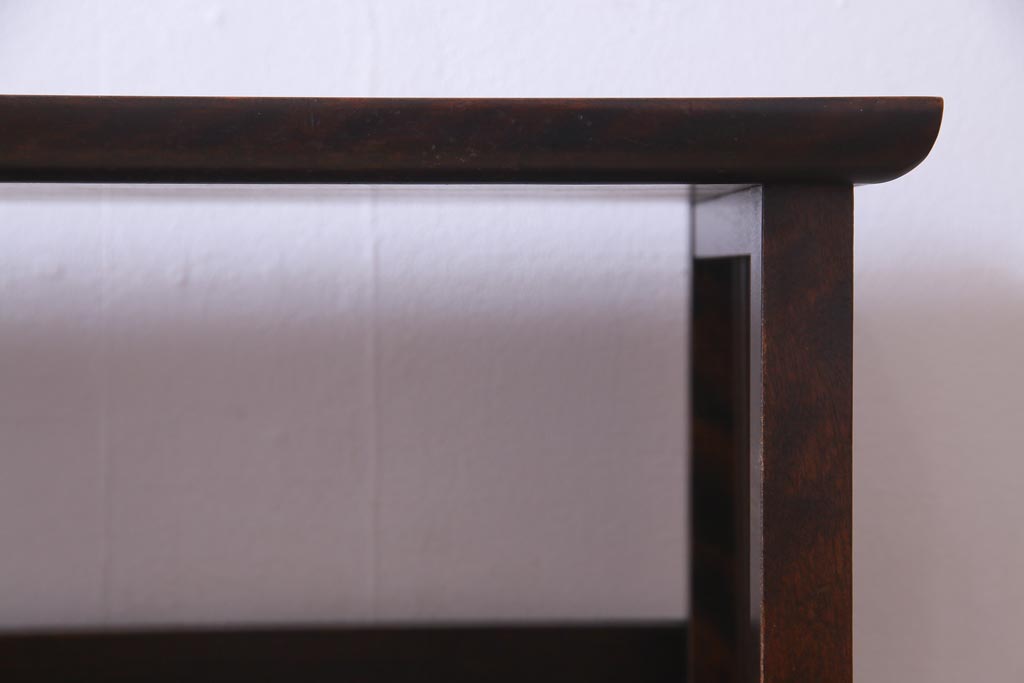 中古　北海道民芸家具　側面の格子がお洒落な本棚(飾り棚、陳列棚)