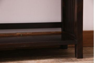 中古　北海道民芸家具　側面の格子がお洒落な本棚(飾り棚、陳列棚)