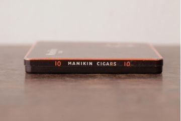 アンティーク雑貨　イギリスビンテージ　Manikin Cigars　シンプルで格好良いティン缶(シガレットケース、タバコ缶)