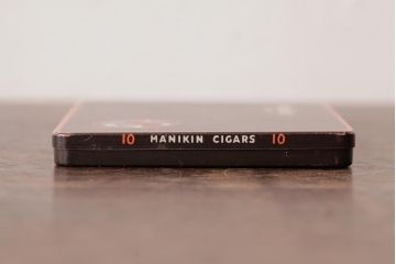 アンティーク雑貨　イギリスビンテージ　Manikin Cigars　シンプルで格好良いティン缶(シガレットケース、タバコ缶)
