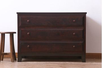 当店リメイク　松本民芸家具　シンプルでシックなローボード(ローチェスト、引き出し)