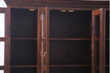 中古　九州民芸家具　上品さと高級感あふれる佇まいが魅力の食器棚(定価約80万円)(収納棚、カップボード)