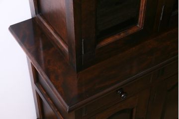 中古　九州民芸家具　上品さと高級感あふれる佇まいが魅力の食器棚(定価約80万円)(収納棚、カップボード)