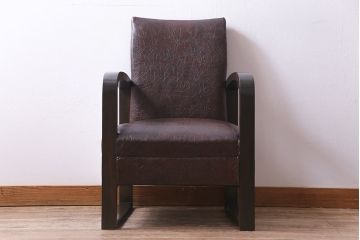 レトロ家具　ビンテージ　レトロな味わいを醸し出すアームソファ(1人掛けソファ)(1)