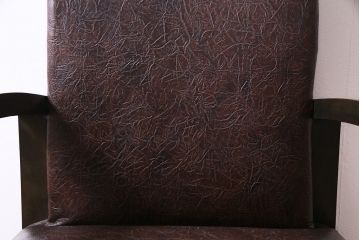 レトロ家具　ビンテージ　レトロな味わいを醸し出すアームソファ(1人掛けソファ)(3)