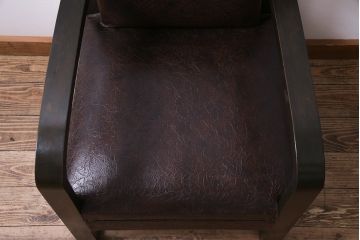 レトロ家具　ビンテージ　レトロな味わいを醸し出すアームソファ(1人掛けソファ)(3)