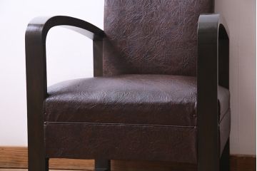 レトロ家具　ビンテージ　レトロな味わいを醸し出すアームソファ(1人掛けソファ)(3)