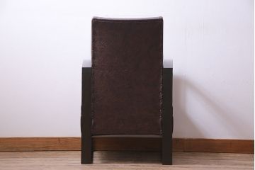レトロ家具　ビンテージ　レトロな味わいを醸し出すアームソファ(1人掛けソファ)(3)