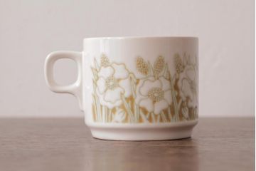 イギリスビンテージ　Hornsea(ホーンジー)　FLEUR(フルール)　淡い色合いが優しげなカップ&ソーサー2客セット(コーヒーカップ)(1)
