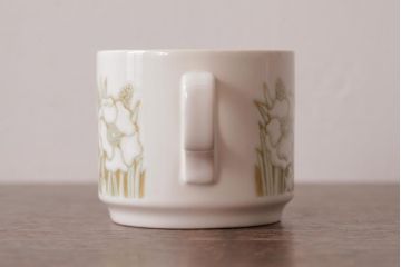 イギリスビンテージ　Hornsea(ホーンジー)　FLEUR(フルール)　淡い色合いが優しげなカップ&ソーサー2客セット(コーヒーカップ)(1)
