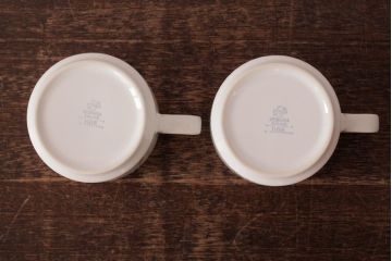 イギリスビンテージ　Hornsea(ホーンジー)　FLEUR(フルール)　淡い色合いが優しげなカップ&ソーサー2客セット(コーヒーカップ)(1)