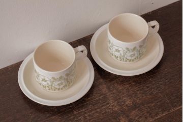 イギリスビンテージ　Hornsea(ホーンジー)　FLEUR(フルール)　カップ&ソーサー2客セット(コーヒーカップ)