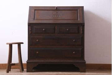 中古　松本民芸家具　高島屋記念モデル　M型ビューロー(ライティングビューロー、デスク、在宅ワーク、在宅用)(定価約30万円)(1)