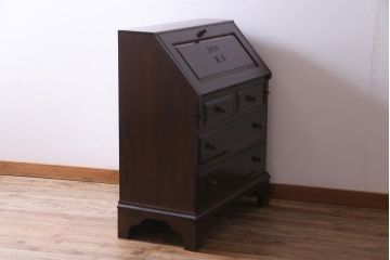 中古　松本民芸家具　高島屋記念モデル　M型ビューロー(ライティングビューロー、デスク、在宅ワーク、在宅用)(定価約30万円)(1)