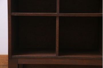 アンティーク家具　和製アンティーク　学校ロッカーをリメイクした脚付きマス目棚(ロッカー、収納棚、下駄箱、本棚)(2)
