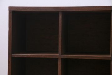 アンティーク家具　和製アンティーク　学校ロッカーをリメイクした脚付きマス目棚(ロッカー、収納棚、下駄箱、本棚)(2)