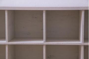 ペイント家具　2×7マス　アンティーク風の淡いカラーがお洒落なマス目棚(収納棚、ロッカー、下駄箱、オープンラック)
