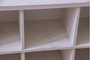 ペイント家具　2×7マス　アンティーク風の淡いカラーがお洒落なマス目棚(収納棚、ロッカー、下駄箱、オープンラック)