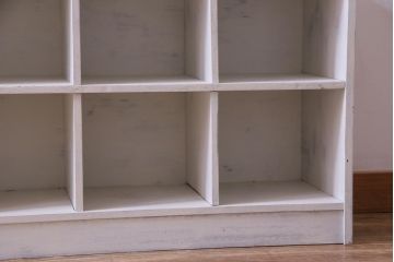 ペイント家具　2×7マス　アンティーク風の淡いカラーがお洒落なマス目棚(収納棚、ロッカー、下駄箱、オープンラック)
