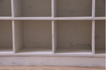 ペイント家具　2×7マス　アンティーク風の淡いカラーがお洒落なマス目棚(収納棚、ロッカー、下駄箱、オープンラック)